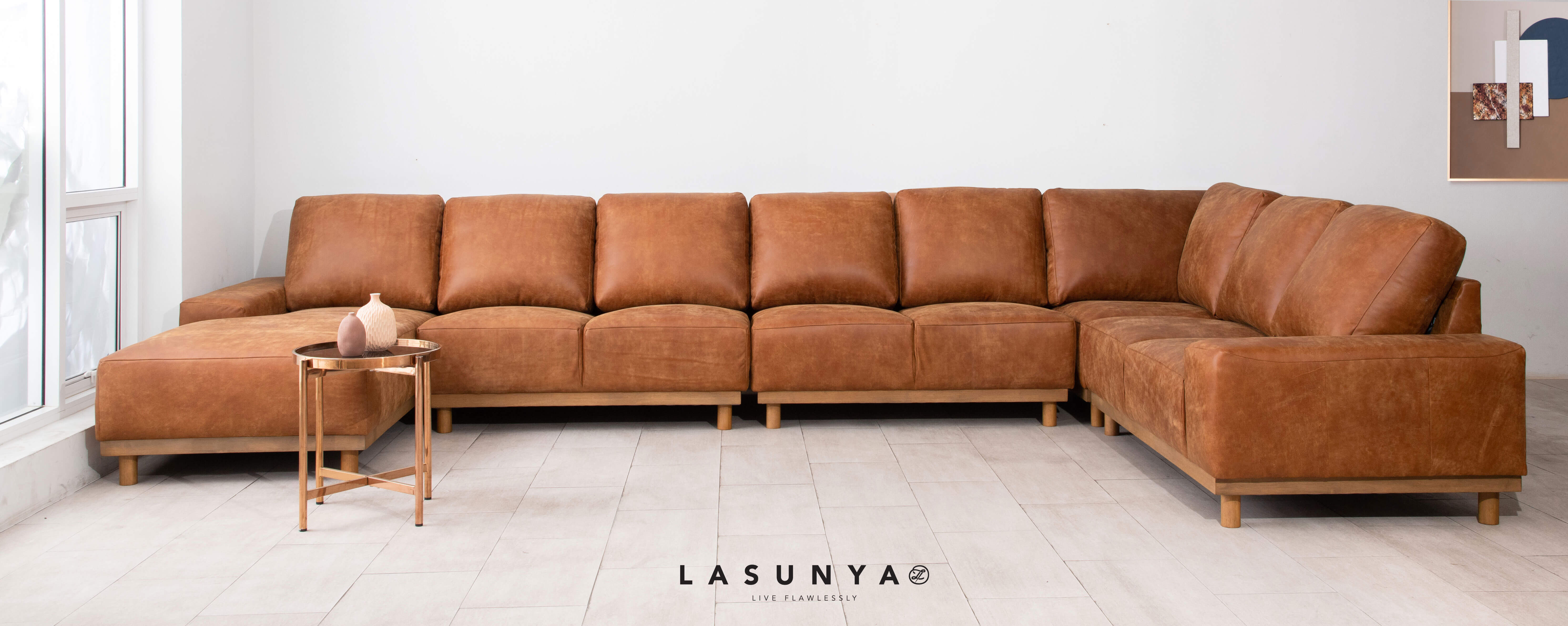Italian Craft Leather - Passa Sofa - Lasunya Sofa -1 L-Shape