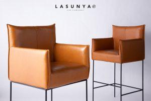Oil Leather Chair - Brown - Lasunya Sofa